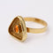 Bague 53 Bague cabochon citrine en or jaune 18 ct 58 Facettes D359543JC