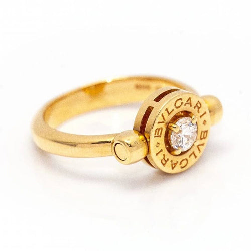 Bague 54 BVLGARI Flip - Bague en or rose 18 ct avec diamant 58 Facettes D363775UZ