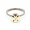 Bague 53.5 Bague en or jaune 18 carats, argent et diamant taille brillant 58 Facettes D363900SO