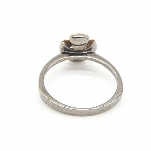 Bague 53.5 Bague en or jaune 18 carats, argent et diamant taille brillant 58 Facettes D363900SO