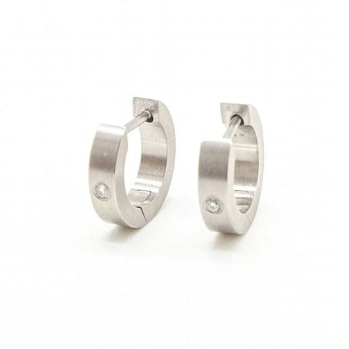 Boucles d'oreilles VETO - Boucles d’oreilles en acier 316L avec diamants 58 Facettes D363914SO
