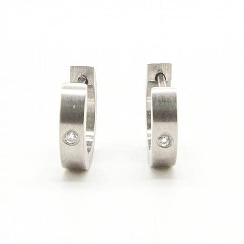 Boucles d'oreilles VETO - Boucles d’oreilles en acier 316L avec diamants 58 Facettes D363914SO