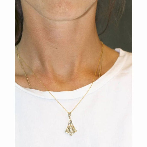 Pendentif Pendentif en or jaune 18 carats et diamants (1900) 58 Facettes D364091JC