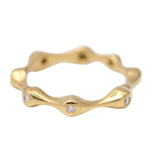 Bague 53 Bague Slim en or jaune 18 carats et diamants 58 Facettes D364101JC