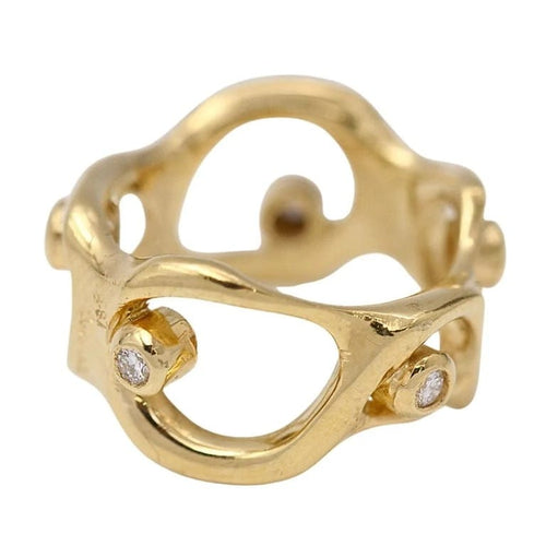 Bague 49 DALI - Bague en or jaune 18 carats et diamants 58 Facettes D364102JC
