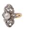 Bague 55.5 Bague vintage années 1920 en or jaune 18 carats, platine et diamants 58 Facettes D364104JC