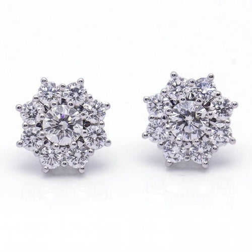 Boucles d'oreilles Roseton - Boucles d’oreilles en or blanc 18 carats et diamants 58 Facettes D364209LF
