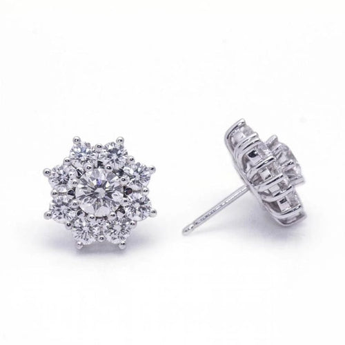 Boucles d'oreilles Roseton - Boucles d’oreilles en or blanc 18 carats et diamants 58 Facettes D364209LF