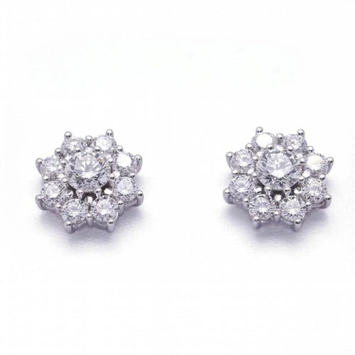 Boucles d'oreilles Roseton - Boucles d’oreilles en or blanc 18 carats et diamants 58 Facettes D364209LF