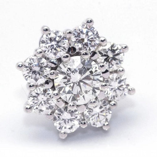 Boucles d'oreilles Roseton - Boucles d’oreilles en or blanc 18 carats et diamants 58 Facettes D364209LF