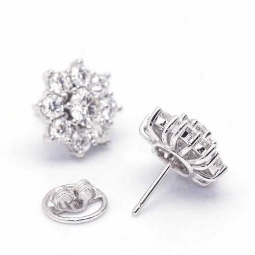 Boucles d'oreilles Roseton - Boucles d’oreilles en or blanc 18 carats et diamants 58 Facettes D364209LF