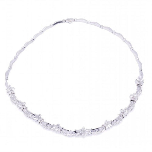 Collier Collier en or blanc 18 carats et diamants 58 Facettes D364220LF