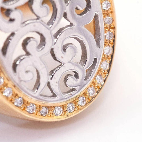 Bague 56 SIGNAL - Bague unisexe en or blanc et or rose 18 carats et diamants 58 Facettes D364832FV