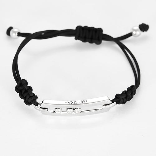 Bracelet Messika Move L - Bracelet cordon noir en or blanc et diamants 58 Facettes 58FC34-1