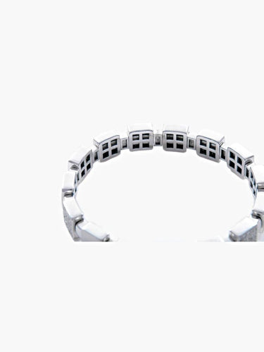 Bracelet Bracelet motifs pavés de diamants en or blanc 18 ct 58 Facettes