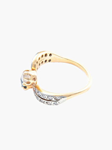 Bague 49 Bague Toi & Moi en or jaune 18 ct saphir et diamants 58 Facettes