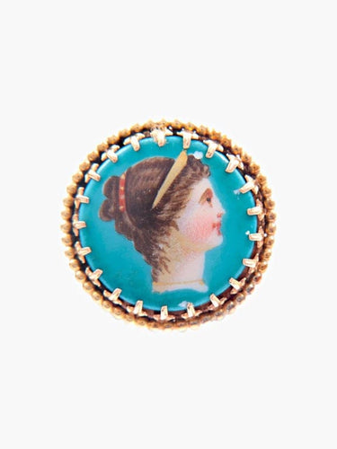 Broche Parure - Boutons de manchette et broche en or jaune 18 ct nacre 58 Facettes