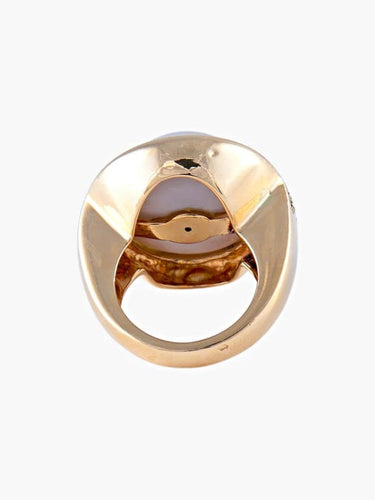 Bague 50 Bague perle Mabé en or jaune 750 et diamants 58 Facettes