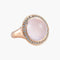 Bague 52 Bague cabochon tourmaline rose en or jaune 18 ct et diamants 58 Facettes