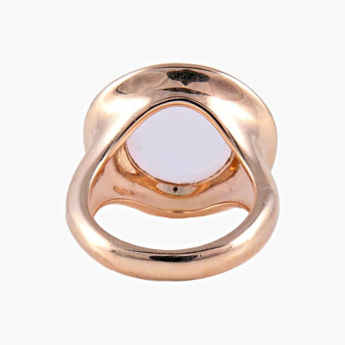 Bague 52 Bague cabochon tourmaline rose en or jaune 18 ct et diamants 58 Facettes