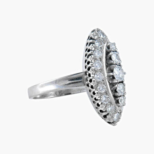 Bague 55 Bague marquise en or blanc 18 ct et diamants 58 Facettes