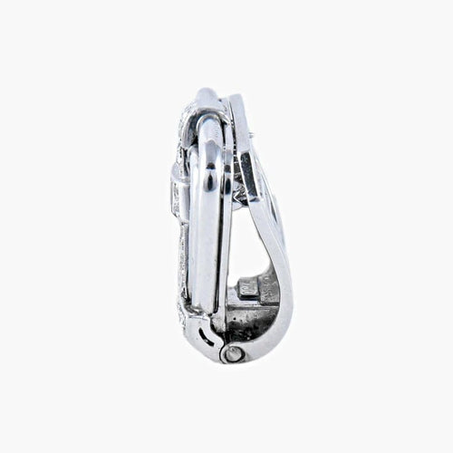 Boucles d'oreilles Broche clip Art déco en or blanc 18 ct, platine et diamants 58 Facettes