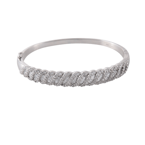 Bracelet Bracelet jonc en or blanc 18 ct et diamants 58 Facettes 1