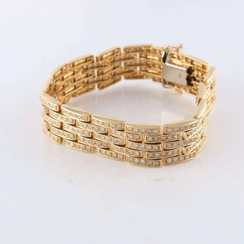 Bracelet Bracelet grains de riz pavé de diamants en or jaune 18 ct 58 Facettes 1