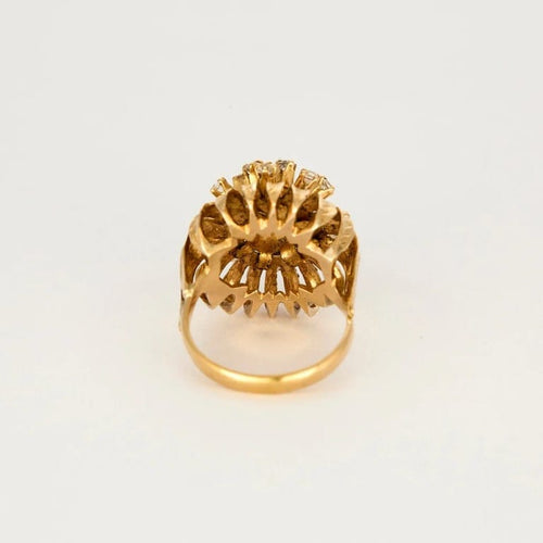 Bague 54 Bague dôme en or rose 750 58 Facettes