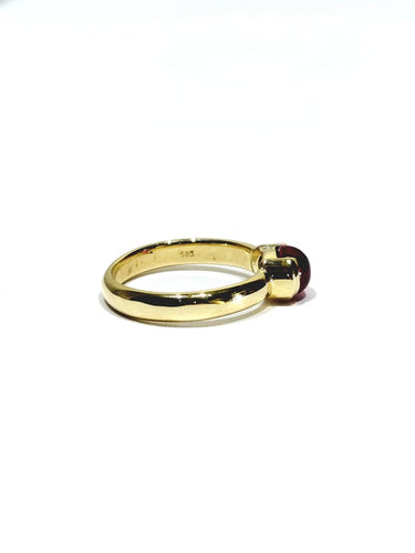 Bague 51 Bague en or jaune 14 carats avec rubis cabochon 58 Facettes 1714124