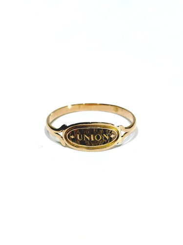 Bague 63 Union - Bague en or rose 18 carats à motifs noirs 58 Facettes 1714155