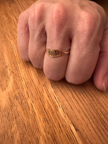 Bague 63 Union - Bague en or rose 18 carats à motifs noirs 58 Facettes 1714155