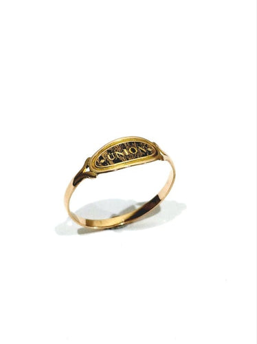Bague 63 Union - Bague en or rose 18 carats à motifs noirs 58 Facettes 1714155