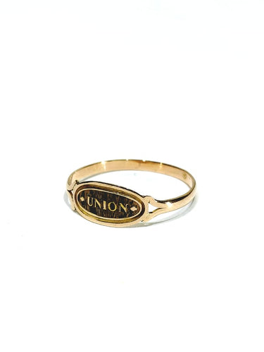 Bague 63 Union - Bague en or rose 18 carats à motifs noirs 58 Facettes 1714155