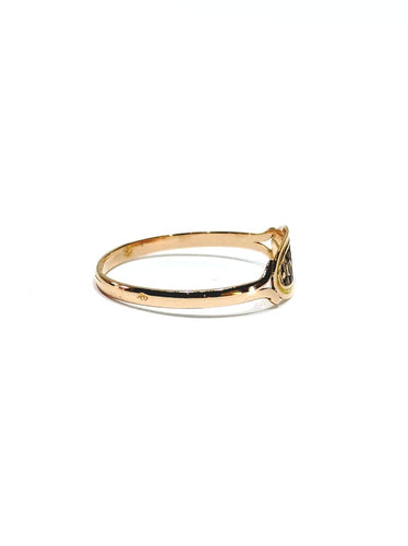 Bague 63 Union - Bague en or rose 18 carats à motifs noirs 58 Facettes 1714155