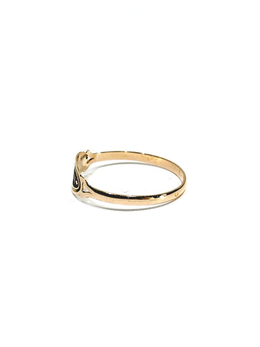Bague 63 Union - Bague en or rose 18 carats à motifs noirs 58 Facettes 1714155