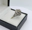 Bague 56 Bague marguerite fleur vintage en or gris 18K sertie de diamants 58 Facettes AX-570