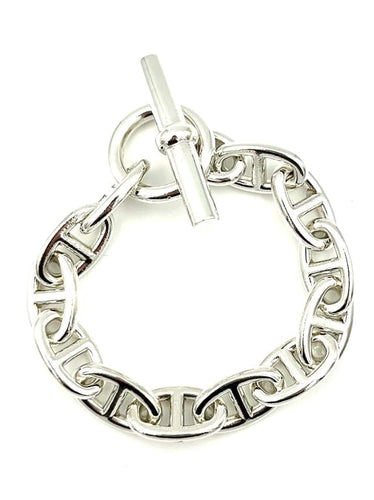 Bracelet Hermès Chaîne d’ancre TGM - Bracelet en argent 925 58 Facettes Bracelet Hermès