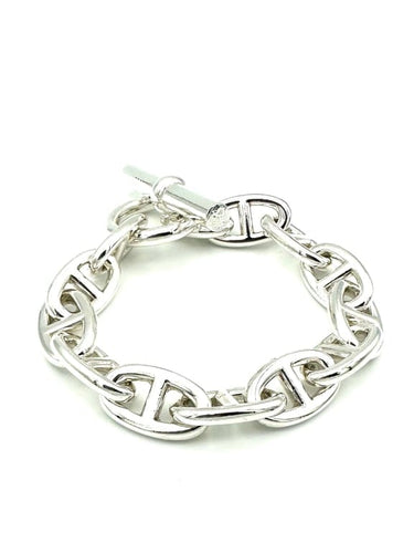 Bracelet Hermès Chaîne d’ancre TGM - Bracelet en argent 925 58 Facettes Bracelet Hermès