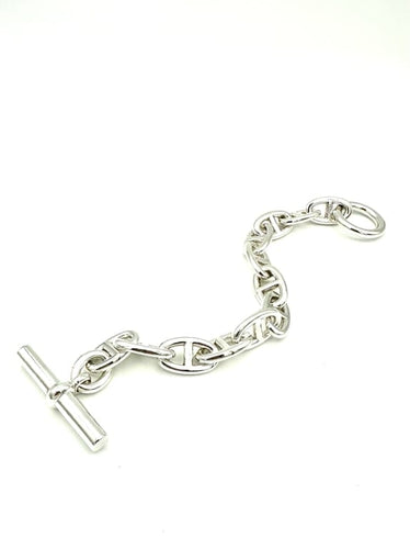 Bracelet Hermès Chaîne d’ancre TGM - Bracelet en argent 925 58 Facettes Bracelet Hermès