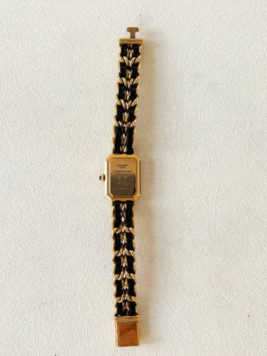 Montre CHANEL Première - Montre vintage à quartz, bracelet plaqué or et cuir noir 58 Facettes WC-2025-2358
