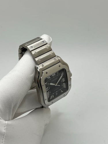 Montre Cartier Santos - Montre automatique acier, cadran bleu 58 Facettes 1635