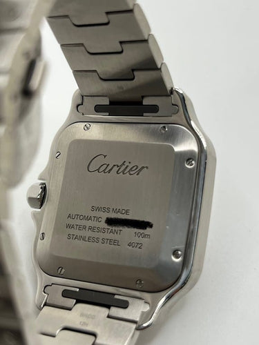 Montre Cartier Santos - Montre automatique acier, cadran bleu 58 Facettes 1635