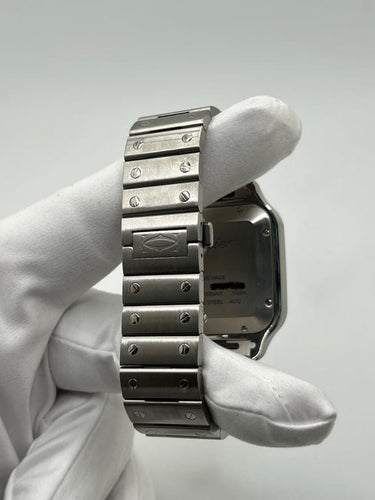 Montre Cartier Santos - Montre automatique acier, cadran bleu 58 Facettes 1635