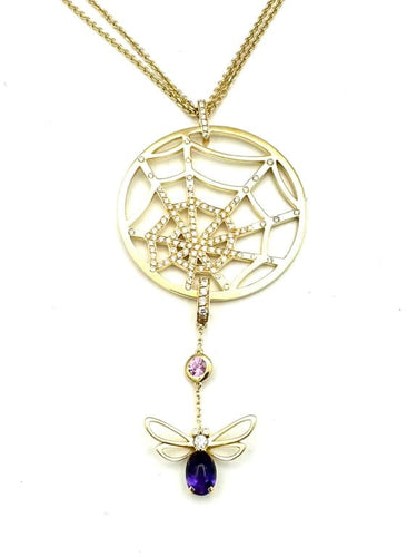 Collier Chaumet Attrape-moi si tu peux - Collier en or jaune 18K, diamants et améthyste 58 Facettes CHAUMET Collier