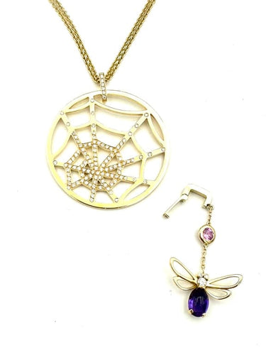 Collier Chaumet Attrape-moi si tu peux - Collier en or jaune 18K, diamants et améthyste 58 Facettes CHAUMET Collier