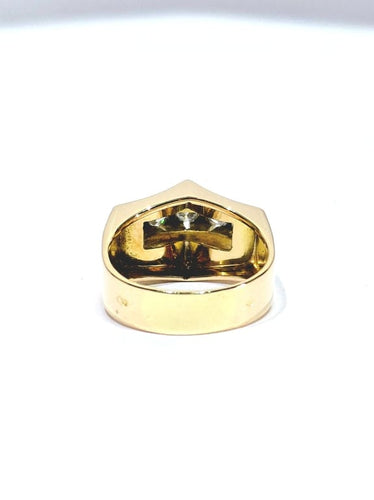 Bague 57 Bague tank Art déco en or rose 18 carats, platine et diamants 58 Facettes 1714213