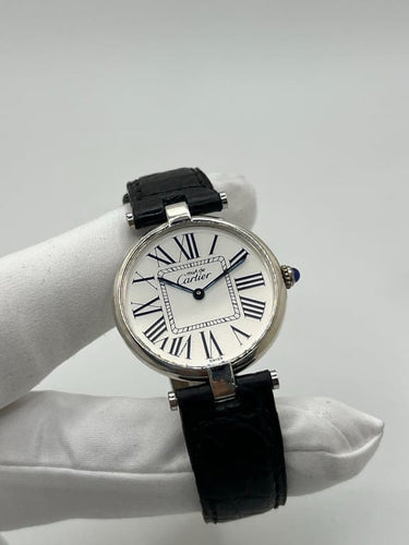 Montre Cartier Vendôme Must réf. 1860 - Montre en argent quartz 30 mm 58 Facettes 1386