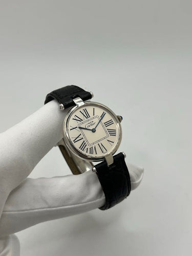Montre Cartier Vendôme Must réf. 1860 - Montre en argent quartz 30 mm 58 Facettes 1386