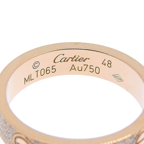 Bague 48 Cartier Love - Alliance pavée en or jaune et diamants 58 Facettes txo8f8